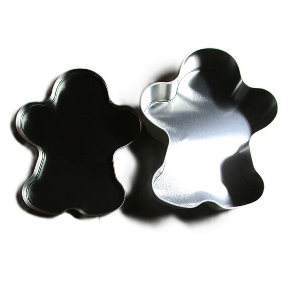 Gingerbread Man Tin Box Holiday Collectible Food Safe Storage 2 Inches Deep - Picture 3 of 4